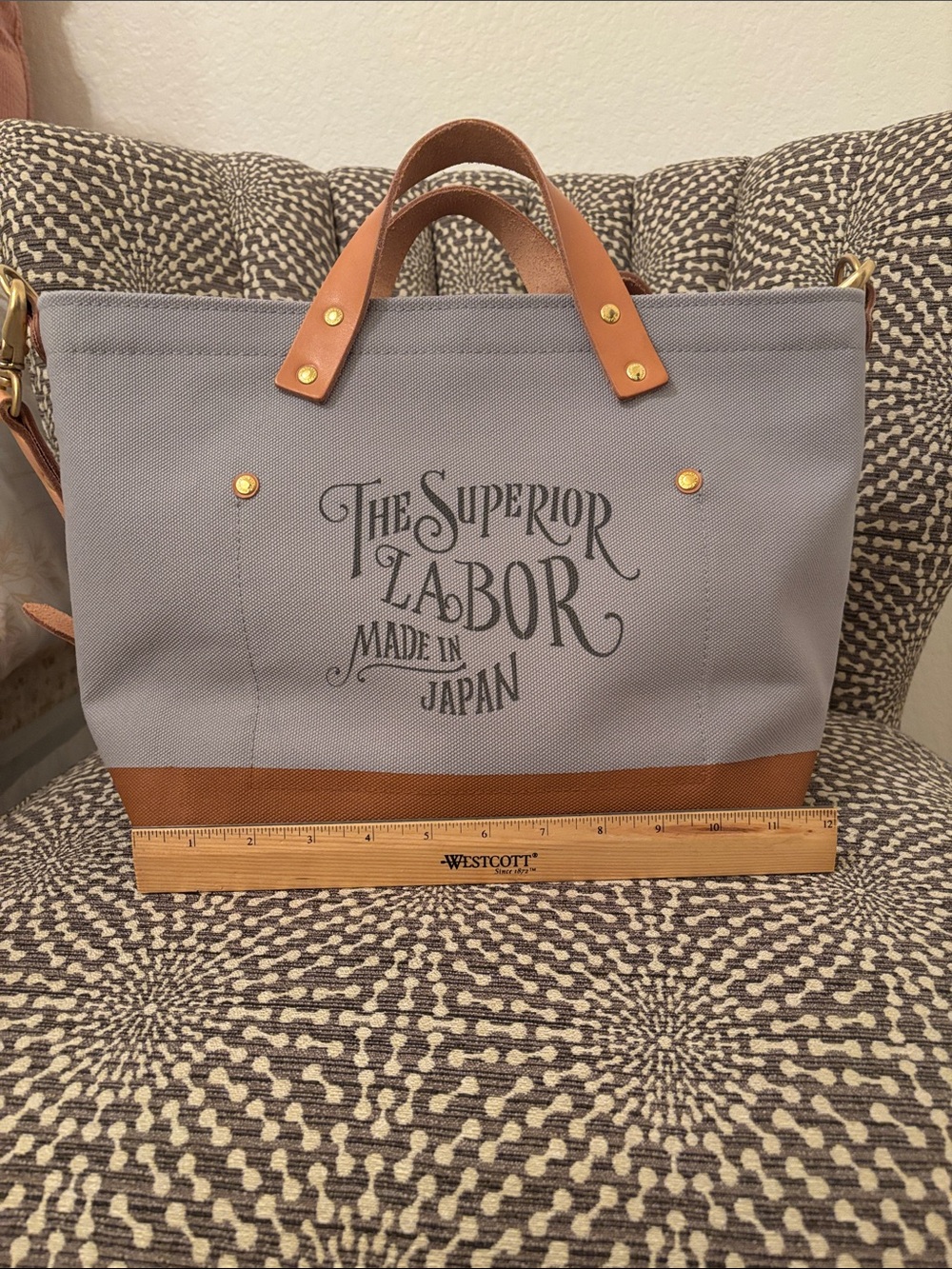 The Superior Labor Japan TSL Engineer Tote Bag Leather Detail Canvas for Planner - Picture 10 of 16